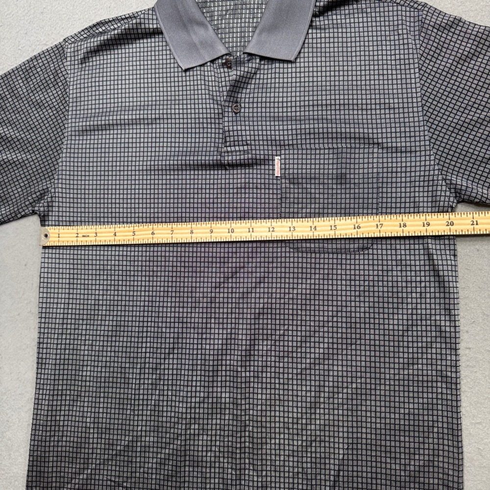 Polo US Open Golf Shirt Men's 52 Gray Grid Pattern Short Sleeve Athletic Summer - Picture 3 of 5